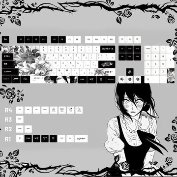 REZE Anime Theme Keycaps Set Customized PBT Sublimation Cherry Profile Keyboard Keycaps for Mechanical Keyboard Accessories Girl Apsilon