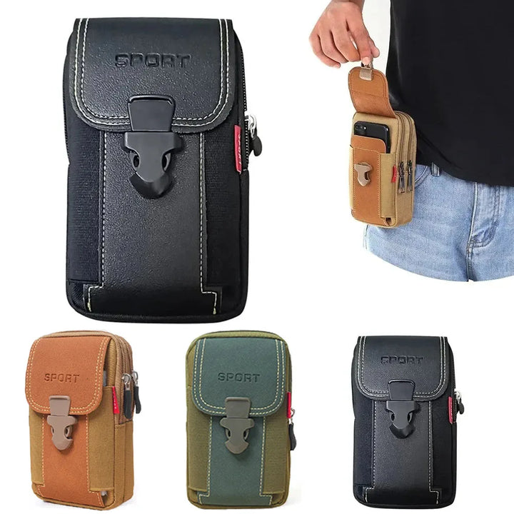 Man Belt Pouch Mobile Phone Bag for Men Phone Holster Bag Molle Waist Bag Pack Small Tactical Duty Belt Backpack Card Holder
