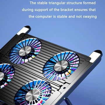 New Laptop Cooler Base Stand Foldable Laptop Cooling Pad Portable Adjustable Notebook Stand for 13-17.3 Inch with 4 Fans Apsilon