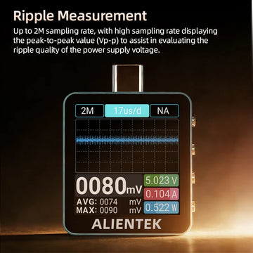 ALIENTEK USB Tester C2 Digital Voltmeter Charging Power Detector PD3.2 Battery Tester Fast Charge Detection Trigger Apsilon