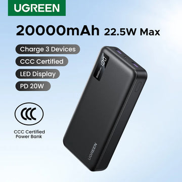 UGREEN 20000mAh PD 20W Power Bank Fast Charge Portable PowerBank for iPhone 17 16 15 Pro Max Xiaomi Phone External Battery 30W Apsilon