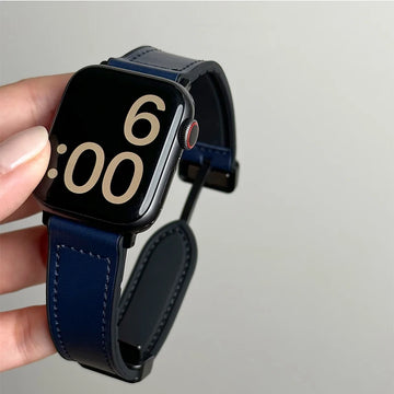 Leather+Silicone Strap For Apple Watch Band Ultra 49mm 44mm 45mm 41mm 46mm 40mm 42mm Magnetic Bracelet iwatch Series 10 9 8 7 6 Apsilon