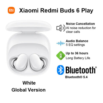 Xiaomi Redmi Buds 6 Play Wireless Bluetooth Earphone, AI Noise Reduction, Touch control Wireless Earphone, Long Endurance BT5.4 Apsilon