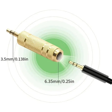 2-Pack 6.5mm to 3.5mm and 3.5mm to 6.5mm Audio Adapter Set 1/4-inch - 1/8-inch and 1/8-inch - 1/4-inch Apsilon