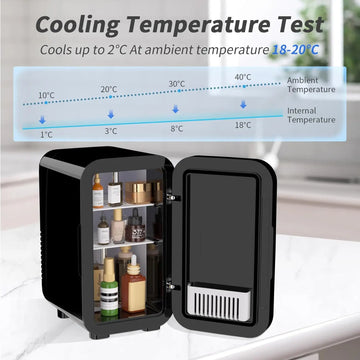Mini Fridge, 6 Liter/8 Can 220-240V AC/DC Portable Thermoelectric Cooler Refrigerators for Bedroom Apsilon