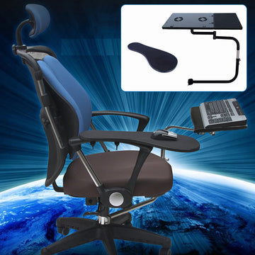 Chair Keyboard Tray, Laptop Keyboard Mouse Chair Stand w/USB Fan, Adjustable Mouse Mount Installed to Chair with -85°~ +20°Tilt Apsilon