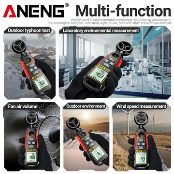 Digital Handheld Anemometer Temperature Humidity 0.4~30.00m/s Wind Speed Meter -20.0C~60.0C Temperature Tester Tools ANENG GN302 Apsilon