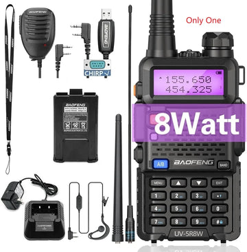 1/2PCS BaoFeng UV-5R 8W Tri-Power Walkie Talkie High Power Dual Band Long Range 128 CH Portable Handheld UV 5R Ham Two Way Radio Apsilon