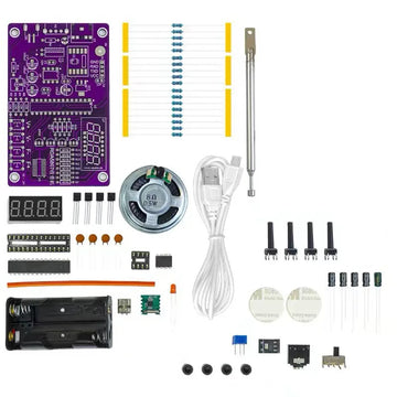 DIY FM Radio Electronic Kit 87-108MHz Adjustable Frequency Digital Display Soldering Project Practice Solder RDA5807S Apsilon