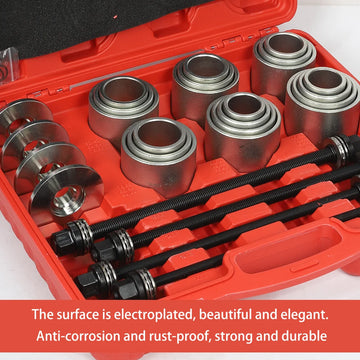 28Pcs Universal Press and Pull Sleeve Tool Kit Bush & Bearing Remover Tool Set for Car Repair Auto Maintenance Apsilon