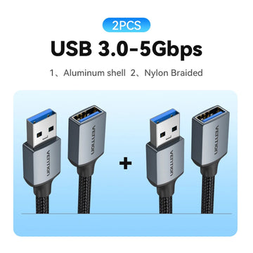 Vention USB 3.0 Extension Cable USB 3.0 2.0 Cable Extender Data Cord for PC Smart TV Xbox One SSD Fast Speed USB Cable Extension Apsilon