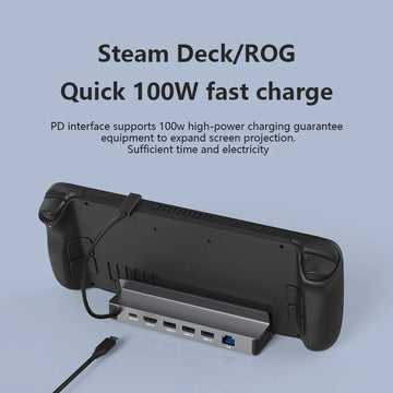 Blueendless USB C Docking Station for Steam Deck & ROG Game Docking 4K@60Hz DP HDMI-compatible Gigabit Ethernet Type C Hub Apsilon
