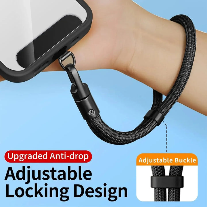 Universal Adjustable Mobile Phone Lanyard Short Wrist Strap with Self-locking Anti-drop Design Durable Polyester Phone Strap Apsilon