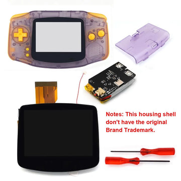 HISPEEDIDO Rechargeable for GBA V5 IPS HD 720x480 Drop-in Screen Kits No Welding Required Desaturation FRM OSD W/Shell Apsilon