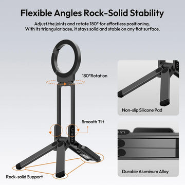 Ulanzi MA38 Mobile Phone Photography Stand Selfie Stick Double Magnetic Overhead Tripod for Samsung Xiaomi Huawei iPhone Vivo Apsilon