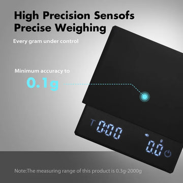 AliKisscafe Digital Kitchen Coffee Scale With Timer Electronic Measuring Scales 0.1g High Precision Barista Espresso Accessories Apsilon