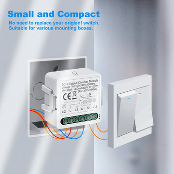GIRIER Tuya Smart Dimmer Switch Module ZigBee Breaker Relay for Dimmable Bulb Supports 2-way Control Works with Alexa Hey Google Apsilon