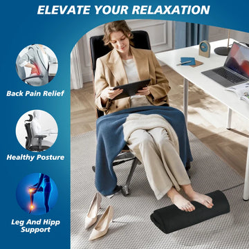 Memory Foam Office Foot Stool & Under Desk Footrest Leg Elevation Pillow for Gaming & Home Office Apsilon