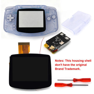HISPEEDIDO Rechargeable for GBA V5 IPS HD 720x480 Drop-in Screen Kits No Welding Required Desaturation FRM OSD W/Shell Apsilon