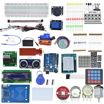 Starter Kit for Arduino Uno R3 - Uno R3 Breadboard and holder Step Motor / Servo /1602 LCD / jumper Wire/ UNO R3 Apsilon