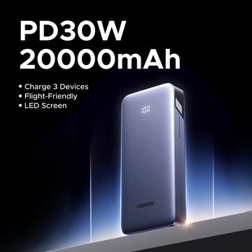 UGREEN 20000mAh PD 20W Power Bank Fast Charge Portable PowerBank for iPhone 17 16 15 Pro Max Xiaomi Phone External Battery 30W Apsilon