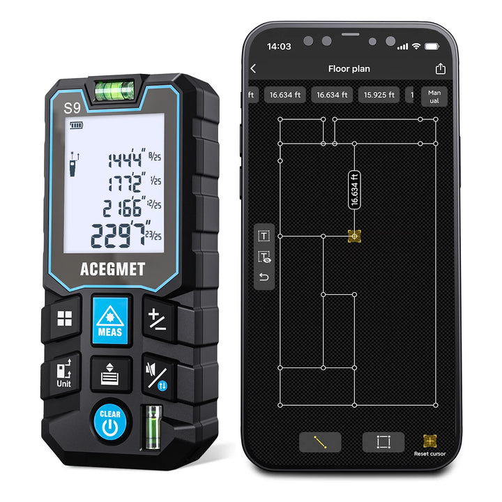 ACEGMET Laser Rangefinder S9 70M 120M Laser Diatance Meter IP54 Electronic Ruler Useful Measurement Tool Apsilon