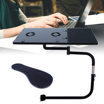 Chair Keyboard Tray, Laptop Keyboard Mouse Chair Stand w/USB Fan, Adjustable Mouse Mount Installed to Chair with -85°~ +20°Tilt Apsilon