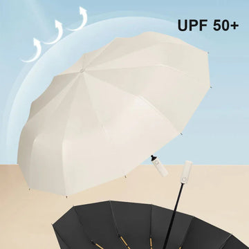 Grote Automatische Paraplu met 24 Botten, Windbestendig en Lichtgewicht, UV-Bescherming, Voor Iedereen, Model 24 Bone Apsilon