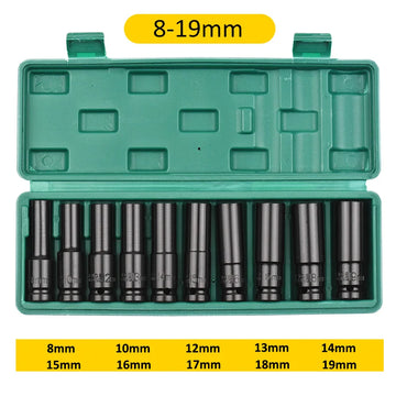 1/2Inch Drive 6-Point Impact Socket Set 10-20 pcs/set 8-32mm Metric Sizes Carbon Steel Impact Socket Set with Hard Storage Box Apsilon