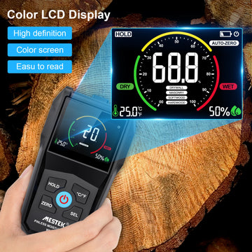 Non-Contact Wood Moisture Meter Inductive Wood Timber Moisture Meter Color Screen Digital Electromagnetic Wood Humidity Tester Apsilon
