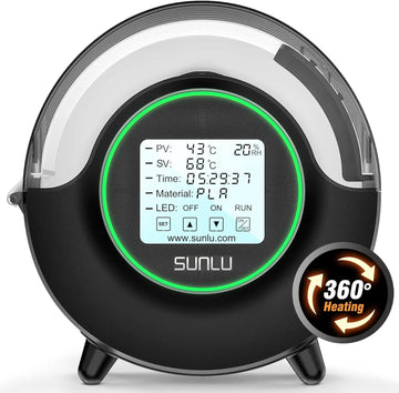 SUNLU S2 Dryer Box With Fan Upgrade 3D Filament Dry Box 82mm MAX70℃ 360° Heating Humidity Display LED Touch Screen Time Setting Apsilon