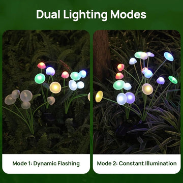 Solar Garden Lights Dual Mode LED Solar Mushroom Lights Waterproof Decor Yard Patio Pathway Jellyfish for Garden Ambiance Apsilon