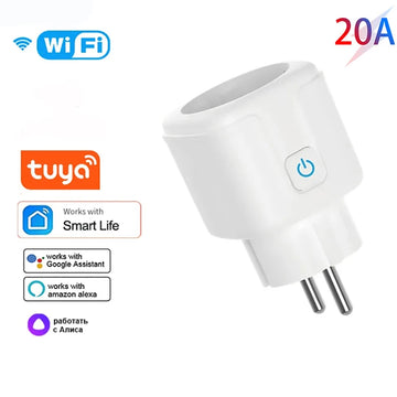 Smart Socket EU 20A Wifi Smart Plug  Power Monitoring Smart Home Voice Control Support Google Assistant Alexa Alice Apsilon