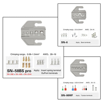 6 In 1 Crimping pliers SN-58B 5 jaw kit for 2.8 4.8 6.3 VH2.54 3.96 2510/tube/insuated terminals electrical clamp tools Apsilon