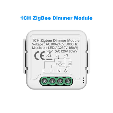 GIRIER Tuya Smart Dimmer Switch Module ZigBee Breaker Relay for Dimmable Bulb Supports 2-way Control Works with Alexa Hey Google Apsilon