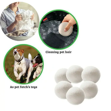 Laundry Ball Dryer Balls Clothes Dryer Balls Washing Wool Ball Softener Washing Machine Reusable Eco-Friendly Laundry Supplies Apsilon