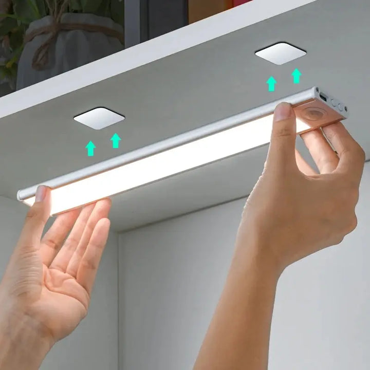 LED Motion Sensor Light Night Light Wireless USB Under Cabinet Light For Kitchen Cabinet Bedroom Wardrobe Sensor Indoor Lighting Apsilon