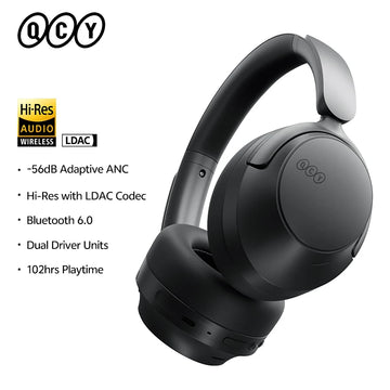 QCY H3S -56dB Adaptive ANC Over Ear Headphone Hi-Res LDAC Spatial Sound Wireless Earphone Bluetooth 6.0 Dual Driver 102H Headset Apsilon