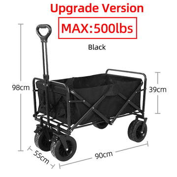 Large Weight Capacity Heavy Duty Wagon Cart Folding Wagon for Outdoor Garden Beach wagon Camping Equipment with Cup Holders Apsilon