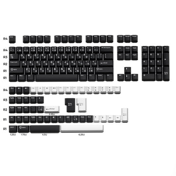 XVX Cherry Profile Keycaps Japanese Layout JIS Black PBT Keycap Not Shine Through Mechanical Keyboard Double Shot Keycap 153 Key Apsilon