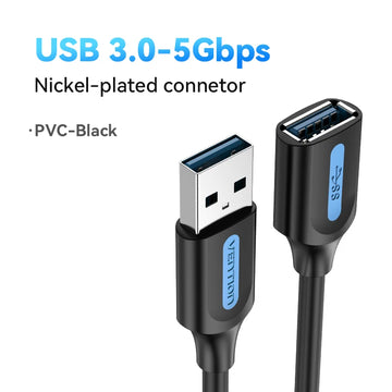 Vention USB 3.0 Extension Cable USB 3.0 2.0 Cable Extender Data Cord for PC Smart TV Xbox One SSD Fast Speed USB Cable Extension Apsilon