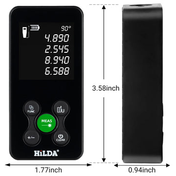 HILDA 50/100/120M Laser Rangefinder Red/Green Light Laser Distance Digital Tape Rechargeable and Measurable Angle Laser Measure Apsilon