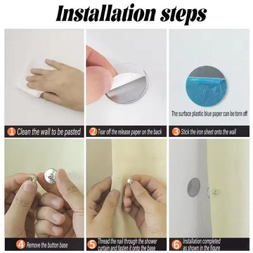 Metal Curtain Magnetic Closure Wall Mounted Magnetic Buckle Shower Curtain Magnet Clips Detachable Window Screen Fixed Fastener Apsilon