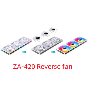 Jonsbo ZA-420/140 Computer Case Fan DIY Exchange 2 Sets Fan Blades  5V ARGB 140mm PWM Reverse Combination Cooling Fan Apsilon