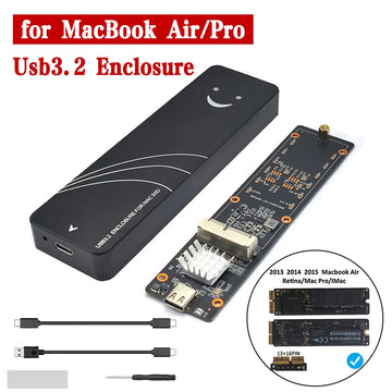 For Macbook SSD Enclosure NVMe M2 SSD Case For Apple Macbook Air Pro Retina 2013 2014 2015 2016 2017 USB 3.2 to MAC M.2 Box Apsilon
