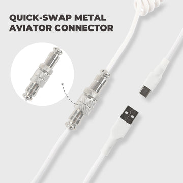 EPOMAKER Mix V2 1.8m Coiled Keyboard Cable Double-Sleeved Cable for Mechanical Gaming Keyboard Apsilon