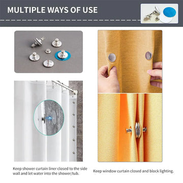 Metal Curtain Magnetic Closure Wall Mounted Magnetic Buckle Shower Curtain Magnet Clips Detachable Window Screen Fixed Fastener Apsilon