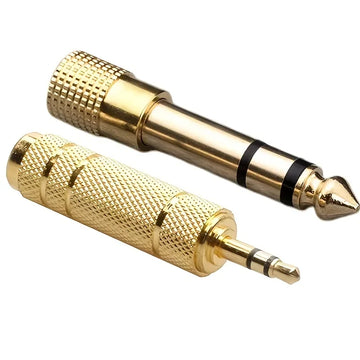 2-Pack 6.5mm to 3.5mm and 3.5mm to 6.5mm Audio Adapter Set 1/4-inch - 1/8-inch and 1/8-inch - 1/4-inch Apsilon