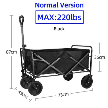 Large Weight Capacity Heavy Duty Wagon Cart Folding Wagon for Outdoor Garden Beach wagon Camping Equipment with Cup Holders Apsilon