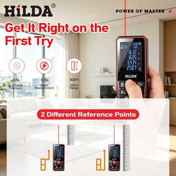 HILDA Digital Laser Distance Meter 50M/100M/120M Finder High Precision Area Volume Measure Construction Measuring Ruler Tool Apsilon